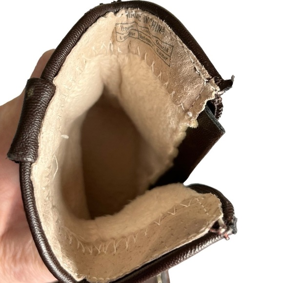 Squeak & Giggle Dark Brown Leather Zip Up Western Cowboy Boots Toddler Size ?? - Picture 8 of 13